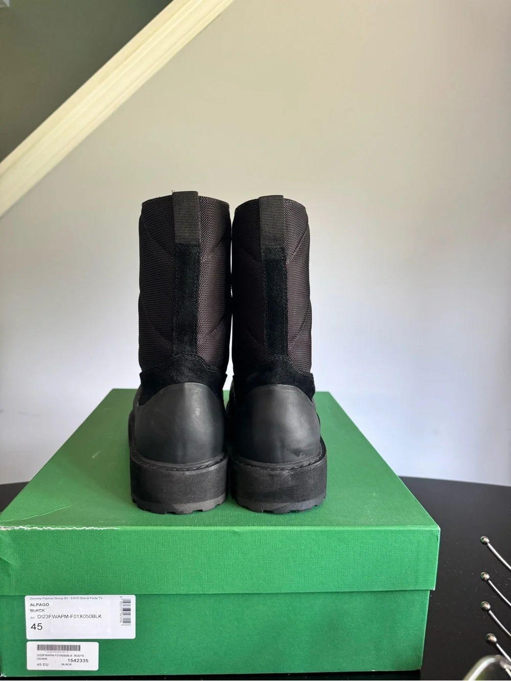 Diemme Alpago Boots Black EU 45 US 12 Made in Italy Original Box